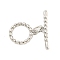 Brass Toggle Clasps, Cadmium Free & Nickel Free & Lead Free, Ring, Platinum, Ring: 13x11x1.5mm, Hole: 1.2mm, Bar: 19x4x1.5mm, Hole: 1.2mm
