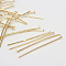 Iron Flat Head Pins, Light Gold, 40x0.6mm, 22 Gauge, about 3000pcs/500g, Head: 1.5mm