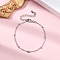 Brass Cable Chain Bracelets for Women, Cadmium Free & Lead Free, 901 Stainless Steel Clasp, Platinum, 5-7/8 inch(15cm)