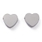 Non-Tarnish 304 Stainless Steel Beads, Heart, Stainless Steel Color, 8.5x9.2x3mm, Hole: 1.8mm
