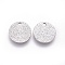 Non-Tarnish 304 Stainless Steel Charms, Textured, Flat Round with Bumpy, Stainless Steel Color, 10x1mm, Hole: 1.2mm