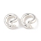 Brass Twister Clasps, Ring, 925 Sterling Silver Plated, 5.5x1mm, Hole: 3mm