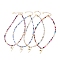 Brass Micro Pave Cubic Zirconia Heart Pendant Necklaces, with Natural Agate Beads, Natural Pearl Beads and 304 Stainless Steel Lobster Claw Clasps, Mixed Color, 15-5/8 inch(39.7cm)