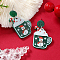 Christmas Acrylic Stud Earrings, 304 Stainless Steel Pin, Snowman, Stainless Steel Color