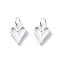 925 Sterling Silver Love Heart Charms, with Jump Rings, Silver, 9x6.5x2mm, Hole: 2mm