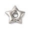 304 Stainless Steel Pendants, Stainless Steel Color, Star, 14.5x15x3mm