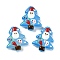 Christmas Theme Handmade Lampwork Beads, Christmas Trees, Light Sky Blue, 25~26.5x18.5~22.5x6.5~7.5mm, Hole: 1.6~1.8mm