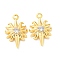 Brass Micro Pave Cubic Zirconia Pendants, Cadmium Free & Nickel Free & Lead Free, Sun, Real 18K Gold Plated, 16x10x4mm, Hole: 1mm