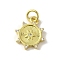 Brass Micro Pave Cubic Zirconia Charms, Cadmium Free & Nickel Free & Lead Free, Real 18K Gold Plated, Sun Charms, Clear, 14x11.5x1.5mm, Hole: 3mm