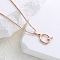 Stainless Steel Letter Pendant Necklaces for Women Men, Rose Gold, Letter Q