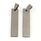 Non-Tarnish 201 Stainless Steel Rectangle Stamping Blank Tag Pendants, with Snap on Bails Clasps, One Side Polishing, Stainless Steel Color, 40x9x1mm, Hole: 7x3.5mm