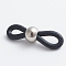 Eyeglass Holders, Glasses Rubber Loop Ends, with 302 Stainless Steel Findings, Long-Lasting Plated, Black, 20x7x2~6mm, Hole: 3x2mm