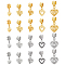 40Pcs 10 Styles Tibetan Style Alloy European Dangle Charms, Large Hole Pendants, Mixed Shapes, Antique Silver & Golden, 23~28mm, Pendant: 12~16x10~15x2mm, Hole: 4.5~5mm, 4pcs/style