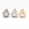 Rack Plating Brass Hollow Teardrop Cage Pendants, For Chime Ball Pendant Necklaces Making, Mixed Color, 38x31x24mm, Hole: 10x4.5mm, inner: 30.5x25mm