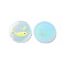 Acrylic Pendants, with Enamel and Glitter Powder, Flat Round with Dolphin Pattern, Light Sky Blue, 24x2mm, Hole: 1.5mm