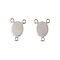 Non-Tarnish 201 Stainless Steel Chandelier Component Links, 3 Loop Connectors, Oval, Stainless Steel Color, 11x8x0.7mm, Hole: 1mm