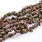 Natural Unakite Chips Beads Strands, 5~8mm, Hole: 1mm, 31 inch