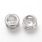 Alloy Cubic Zirconia Pendants, Multi-strand Links, Flat Round, Platinum, 10.5x5mm