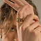 204 Stainless Steel Cuff Rings, Golden, 18mm