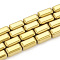 Electroplate Non-magnetic Synthetic Hematite Beads Strands, Cuboid, Golden Plated, 8x4x4mm, Hole: 1mm, about 50pcs/strand, 16.14 inch
