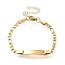 304 Stainless Steel Kids Bracelets, Blank Rectangle Link Bracelets, Golden, 6-3/8 inch(16.2cm)