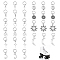 60Pcs 10 Styles Sun Moon Heart Tibetan Style Alloy Shoe Charms, with 304 Stainless Steel Jump Rings, Antique Silver, 24~41mm, 6pcs/style