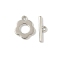 Alloy Toggle Clasps, Cadmium Free & Lead Free, Rack Plating, Flower, Platinum, Flower: 13x10.5x1.5mm, Hole: 1.5mm, Bar: 4.5x14x1.5mm, hole: 1.5mm