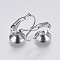 Tarnish Resistant 304 Stainless Steel Leverback Earring Settings, Flat Round, Stainless Steel Color, 16x10.5x8.5mm, Pin: 0.7mm, Tray: 8mm