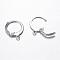Tarnish Resistant 304 Stainless Steel Leverback Earring Findings, with Loop, Stainless Steel Color, 14.5x12x2mm, Hole: 1mm, Pin: 0.7mm