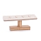 T-Bar Microfiber Cloth Ring Display Stands, with Bamboo Holder, Antique White, 19.9x8.4x6.1cm