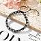 Adjustable Natural Labradorite and Non-magnetic Synthetic Hematite Braided Bead Bracelets, Inner Diameter: 1-3/4~2-7/8  inch(4.5~7.3cm)