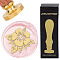 Brass Wax Seal Stamps with Wood Handle, for DIY Scrapbooking, Flower, 25mm
