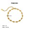 Simple Stainless Steel Heart Link Chains Bracelets for Summer Beach, Real 18K Gold Plated, 6-3/4 inch(17cm), 5.3mm