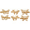 Alloy Alligator Hair Clips, Hair Accessories for Women & Girls, Butterfly, Golden, 35x20mm, 6pcs/set