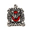 Hallowmas Alloy Enamel Pendants, Antique Silver, Rectangle with Bat, Red, 25.5x19.5x3mm, Hole: 1.5mm