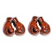 Opaque Printed Acrylic Big Pendants, Boxing Gloves, Dark Red, 47x54x3mm, Hole: 2.5mm