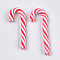 Handmade Polymer Clay Beads, No Hole, Christmas Stick, Red, 41~52x14~20x5mm