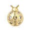 Brass Micro Pave Cubic Zirconia Pendants, Ladybug Charms, Lead Free & Cadmium Free, Long-Lasting Plated, Real 18K Gold Plated, Rack Plating, Clear, 13x10x4.5mm, Hole: 1.6mm