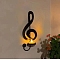 Iron Art Wall Mounted Candle Holders, Musical Note Candlesticks, Treble Clef, Black, 26x10cm