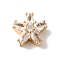 Brass with Clear Cubic Zirconia Beads, Cadmium Free & Nickel Free & Lead Free, Flower, Real 18K Gold Plated, 12x12x6mm, Hole: 1.5mm