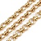 304 Stainless Steel Ring with Round Link Chains, Unwelded, Ion Plating(IP), with Spool, Golden, 8x1.5mm