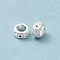 Rack Plating Brass Cubic Zirconia Beads, Long-Lasting Plated, Lead Free & Cadmium Free, Column, Silver, 6.5x3mm, Hole: 3.5mm