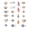 arricraft 22 Pcs Assorted Evils Eye Connector Charms, Alloy Link Charms with Rhinestone Enamel Connector Pendants for DIY Bracelet Necklace Jewelry Making