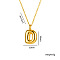 304 Stainless Steel Chunky Initial Pendant Necklaces, Real 18K Gold Plated, Letter D, 15.75 inch(40cm)