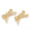 Brass Charms, Cadmium Free & Nickel Free & Lead Free, Real 18K Gold Plated, Bowknot, 12.5x22.5x3.5mm, Hole: 1mm