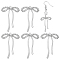 6Pcs Brass with Rhinestone Pendants, Bowknot, Platinum, 27x19x2mm, Hole: 1mm