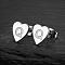 Heart 201 Stainless Steel Stud Earrings, Stainless Steel Color, Letter Q, 10x10mm
