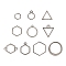 10Pcs Alloy Open Back Bezel Pendants and Links, Filling Accessories, for Epoxy Resin, Resin Jewelry Making, Mixed Shapes, Gunmetal, 10~22x10~22mm