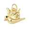 Rack Plating Brass Enamel Charms, with Jump Ring, Long-Lasting Plated, Lead Free & Cadmium Free, Bird Charm, Real 18K Gold Plated, 11.5x14.5x3mm, Hole: 3mm