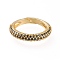 Adjustable Brass Micro Pave Cubic Zirconia Cuff Rings, Open Rings, Long-Lasting Plated, Golden, Black, Size 5, 16mm